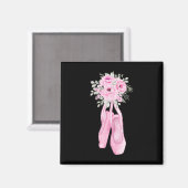 Aimant Ballerina Pointe Chaussures Fleurs Ballet Danseur  (Recto/Verso)