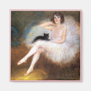 Aimant Ballerine et chat noir