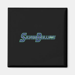 Aimant Balles en argent Softll - Logo bleu