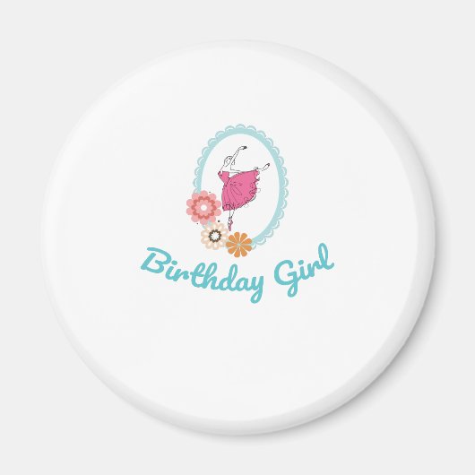 Aimant Ballet Anniversaire de Ballerina (Devant)