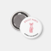 Aimant Ballet Anniversaire Pink Pointe Chaussures Fête Fa (Recto/Verso)