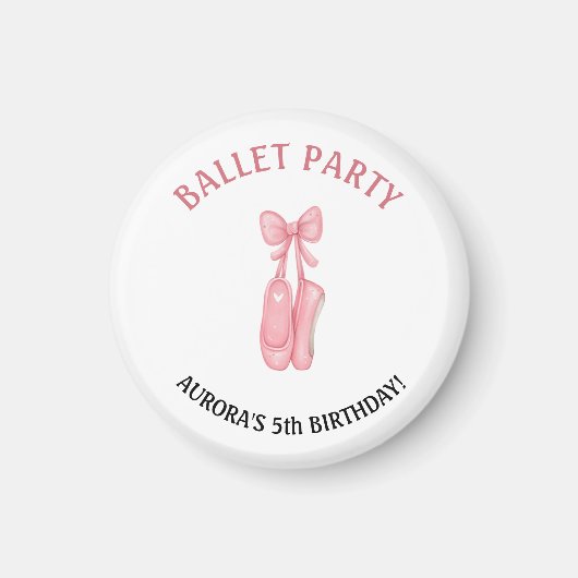 Aimant Ballet Anniversaire Pink Pointe Chaussures Fête Fa (Devant)