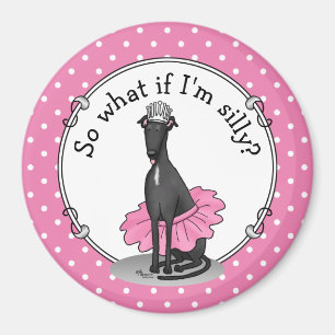 Aimant Ballet Ballerina Princesse Greyhound Chig (noir)