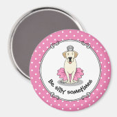 Aimant Ballet Princess Yellow Lab Labrador Retriever Chie (Recto/Verso)