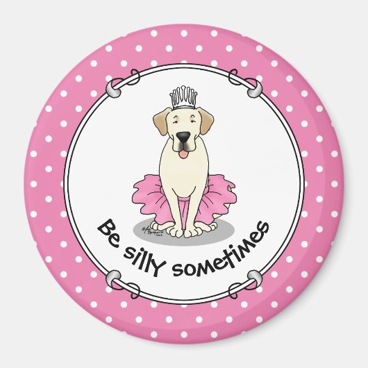 Aimant Ballet Princess Yellow Lab Labrador Retriever Chie (Devant)