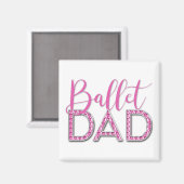 Aimant Ballet rose Papa Étincelle Typographie diamant (Recto/Verso)