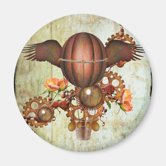 Aimant Ballon à air chaud Steampunk (Devant)