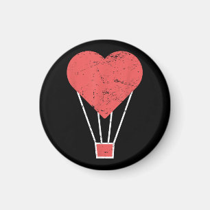 Aimant Ballons à air chaud de coeur mignon