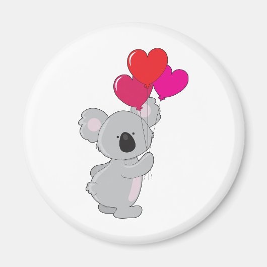 Aimant Ballons Coeur Koala (Devant)