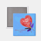 Aimant Ballons Coeur mignon Mariage personnalisé (Recto/Verso)