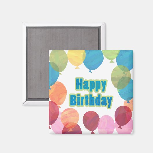 Aimant Ballons colorés Anniversaire (Recto/Verso)
