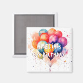 Aimant Ballons colorés Enfants Bonne fête d'anniversaire (Recto/Verso)