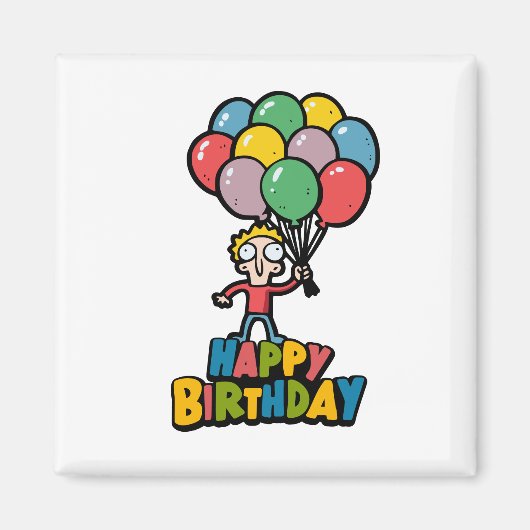 Aimant Ballons d'anniversaire (Devant)
