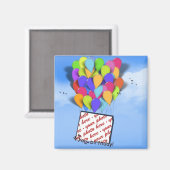 Aimant Ballons d'anniversaire dans le cadre photo Sky (Recto/Verso)
