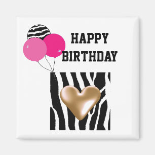 Aimant Ballons d'anniversaire Zebra Print