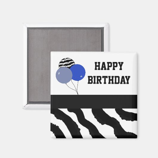 Aimant Ballons d'anniversaire Zebra Print (Recto/Verso)
