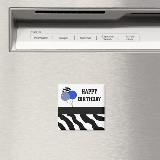 Aimant Ballons d'anniversaire Zebra Print (In Situ (Lave-vaisselle))