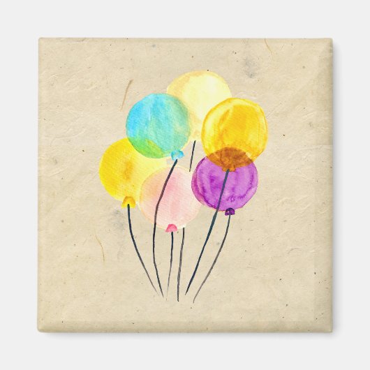 Aimant Ballons d'aquarelle pastel mignons (Devant)