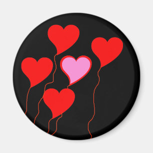 Aimant Ballons de coeur de Valentine