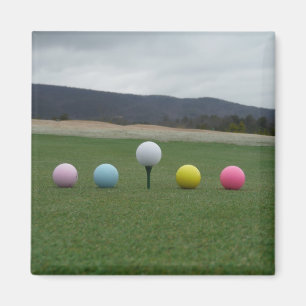 Aimant Ballons de golf JAUNE, ROSE, BLEU ET BLANC