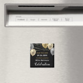 Aimant Ballons de Parties scintillant d'or 90e anniversai (In Situ (Lave-vaisselle))