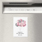 Aimant Ballons Pailletés Rose et Argent Save the Date (In Situ (Lave-vaisselle))