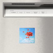 Aimant Ballons rouges en forme de coeur volant vers le (In Situ (Lave-vaisselle))