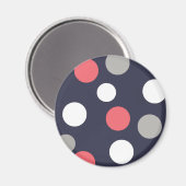 Aimant Balls Cercles Motif gris blanc corail rose (Recto/Verso)