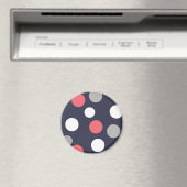Aimant Balls Cercles Motif gris blanc corail rose (In Situ (Lave-vaisselle))