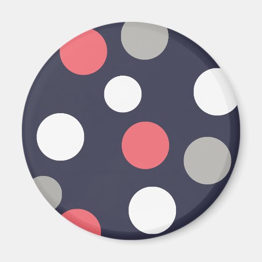 Aimant Balls Cercles Motif gris blanc corail rose (Devant)