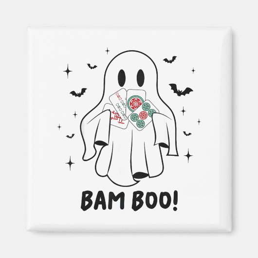 Aimant Bam Boo Halloween Ghost Mahjong Funny Costume Game (Devant)