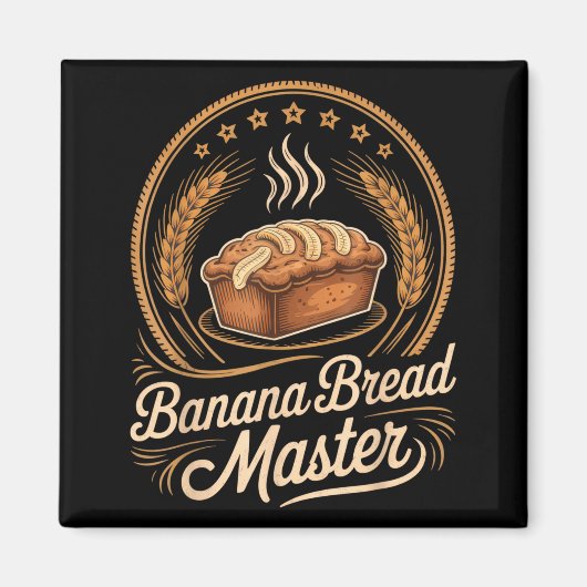 Aimant Banana Bread Master Baker Chef Humor Fall Baking L (Devant)