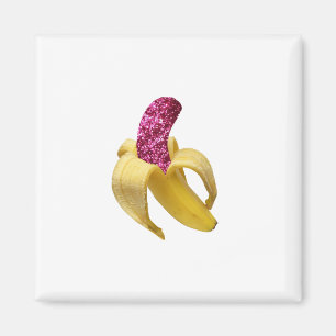 Aimant Banane en faux rose Parties scintillant semble dél