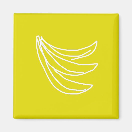Aimant Banane heureuse jaune funky (Devant)