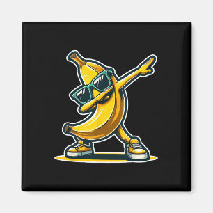 Aimant Banane mignonne aux lunettes de soleil danse chemi