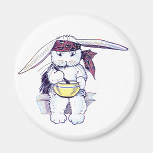Aimant Bandanna de lapin et céréale de port de