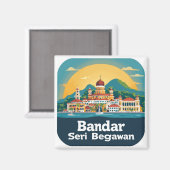 Aimant 🧲 Bandar Seri Begawan Souvenir 🌏 (Recto/Verso)