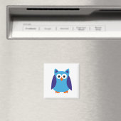 Aimant Bande dessinée bleue de hibou (In Situ (Lave-vaisselle))