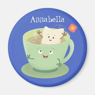 Aimant Bande dessinée de la tasse de thé mignonne humour