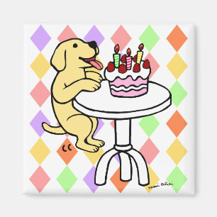 Aimant Bande dessinée de Labrador de jaune de gâteau