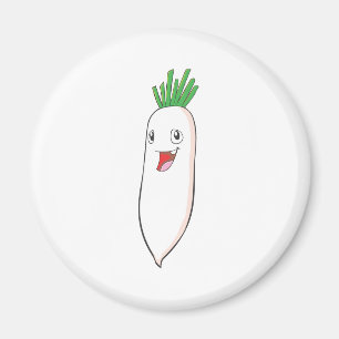 Aimant Bande dessinée heureuse de légume de radis