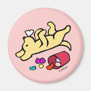 Aimant Bande dessinée jaune drôle de Labrador