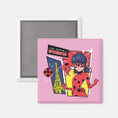 Aimant Bande dessinée Miraculaire Ladybug Parisienne (Recto/Verso)