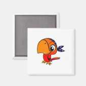 Aimant Bande dessinée orange de perroquet (Recto/Verso)