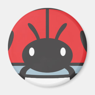 Aimant Bande dessinée rouge fraîche de coccinelle