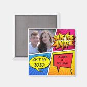 Aimant Bande Dessinée Superhero Enregistrer La Date (Recto/Verso)