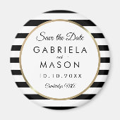 Aimant Bande noire et blanche Enregistrer la date (Devant)