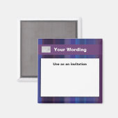 Aimant Bandes bleues violettes tendance - personnalisable (Recto/Verso)