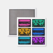 Aimant Bandes Cassette Colorées Rétro (Recto/Verso)