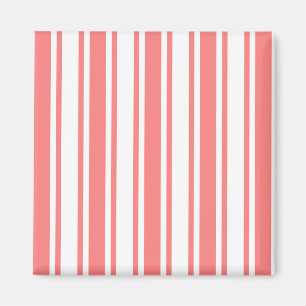 Aimant Bandes de bonbons corail et blanc